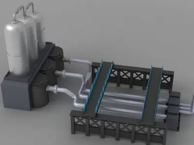 refinery factory field industry oil petrochemical refuel 3D model