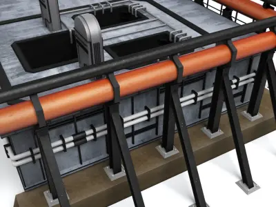 Rocket mobile launch platform 3D model