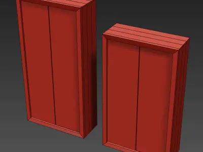 RECLAIMED RUSSIAN OAK PANEL DOUBLE-DOOR CABINET 3D model