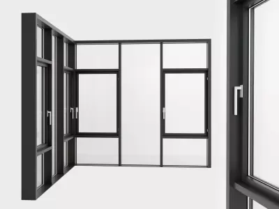 Panoramic glazing Stained glass 95 Low-poly 3D model