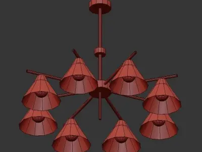 AK752 glass pendant light for living room 3D model