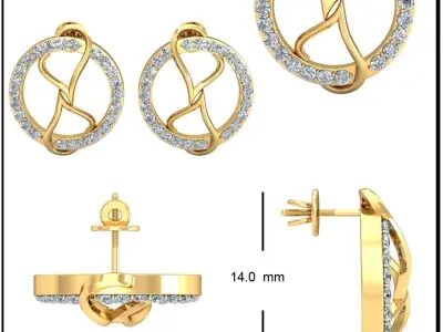 EARRING TWIN HEART  3D print model