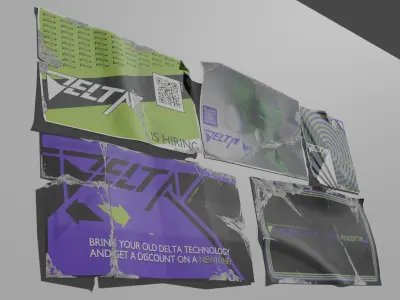 Wall Posters Fictional Brand Low-poly 3D model