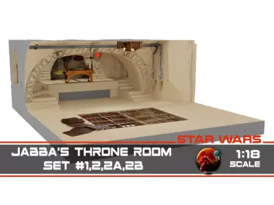 Jabbas Throne Room - Throne Areas - Complete set  1-18 scale 3D Model Pack