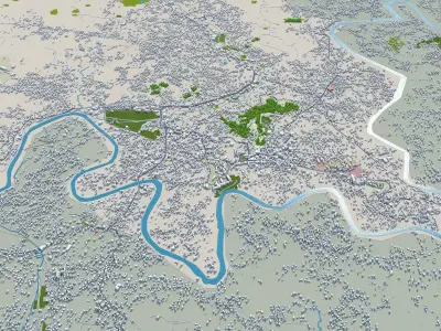 Malappuram Kerala India 20km AI Low-poly 3D model