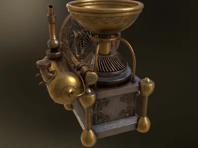 Coffee Grinder Steampunk Low-poly 3D model