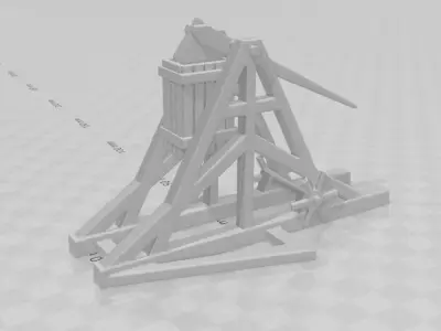 medieval tower Trebuchet 28mm 3D print model