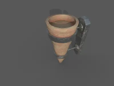 Medieval Wall torch Low-poly 3D model Low-poly 3D model