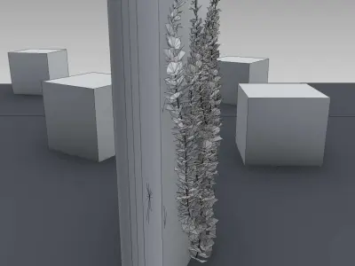 Wild Wine Vine - Autumn - on Gabion Wall - Version 2 Low-poly 3D model