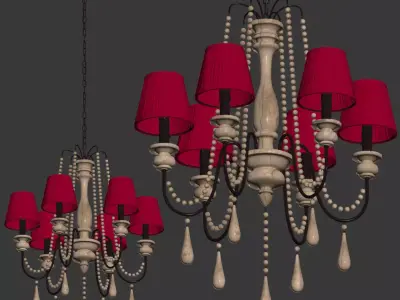 Chandelier Loft designe 1151 with lampshades 3D model