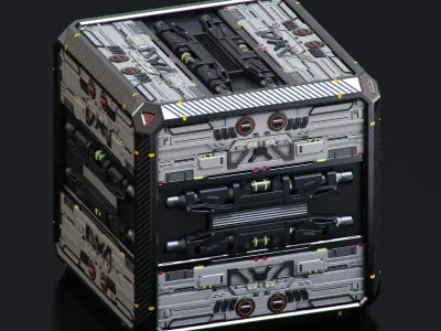 SciFi Crates set 3D model