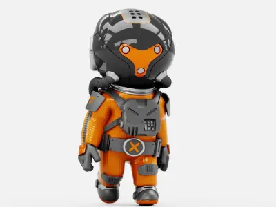TOON  ASTRONAUT K-3000  RIGGED 3D model