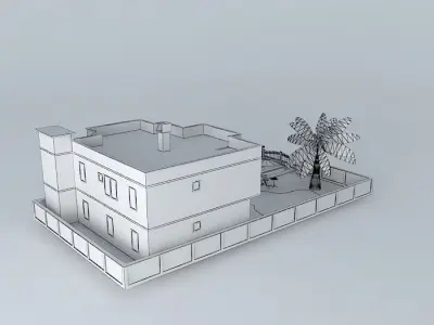 House Jasar Ulcinj light colors Free 3D model