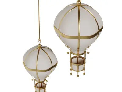 Flying balloon themed lamp collection 3D model