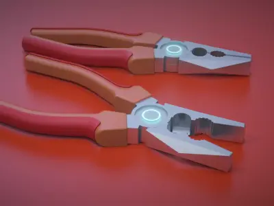 Sci-fi pliers Low-poly 3D model