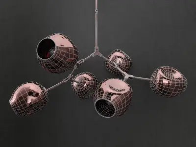 Branching bubble 6 lamps 2 3D model