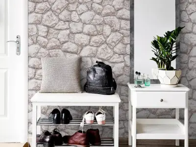 Rustic Fieldstone Wallpaper Texture