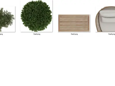 Free Plants and Outside Furniture TopViews plans PNG PSD PDF Texture
