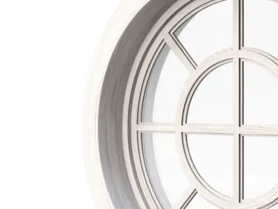 Wooden round window V1  3D model