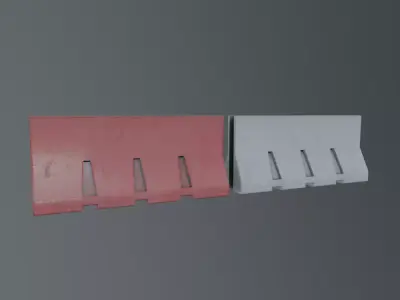 Modular Plastic Traffic Barrier Low-poly 3D model