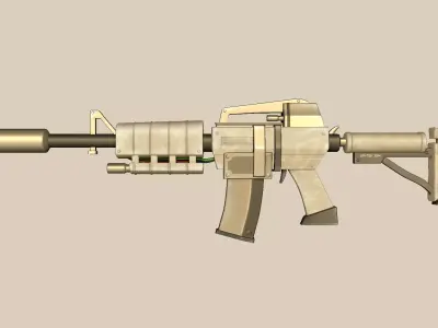 Sci-Fi M4A1-S - Desert Rifle - Gun Weaponry Low-poly 3D model