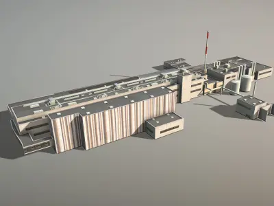 Plant LOWL Linz Factory Low-poly 3D model