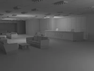 Lobby Interior No Material 3D model