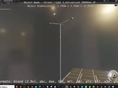Street Light 1 Galvanized 10000mm 4F Low-poly 3D model