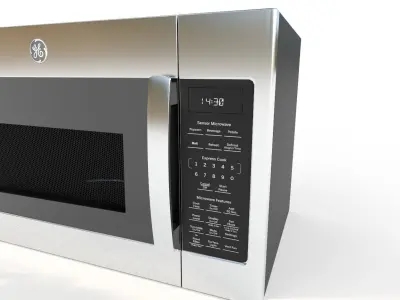 GE Over-the-Range Sensor Microwave Oven 3d Model Stainless Steel 3D model