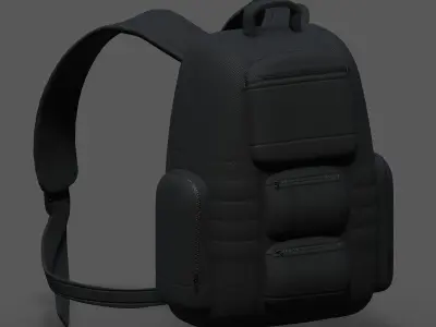 Backpack military combat soldier armor scifi Generic camp human Low-poly 3D model