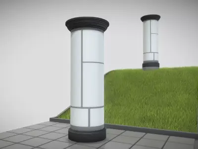 Classic Advertising Pillar 02 Low-poly 3D model