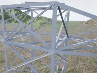 High Pole Power 3D 3D model