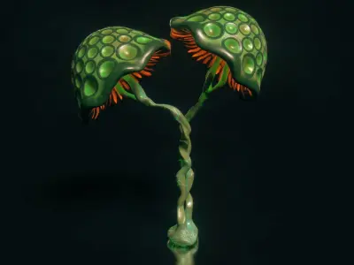 Fantasy plants pack Low-poly 3D model