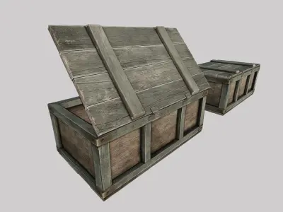 Wooden Loot Crate 01 Low-poly 3D model