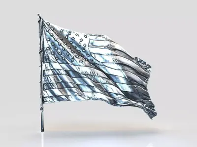 Flag USA 3D print model