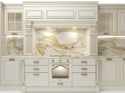 Beige classic kitchen Grangala 3D model