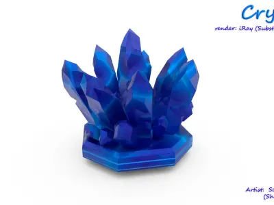Crystal Low-poly Sci-Fi  Low-poly 3D model