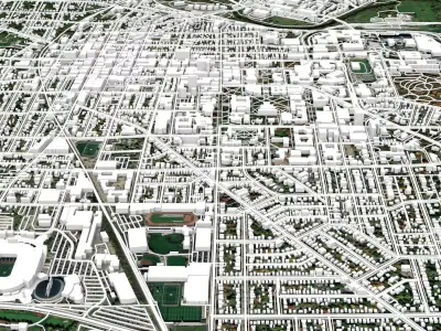 Cityscape Ann Arbor  Washtenaw County Michigan United States 3D model