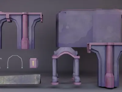 Old Bridge Texture Low-poly 3D model