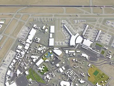 Cairo Airport Low-poly 3D model