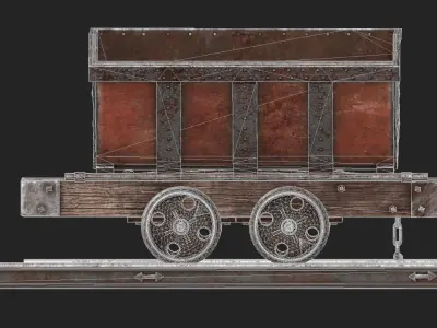 Minecart Low-poly 3D model