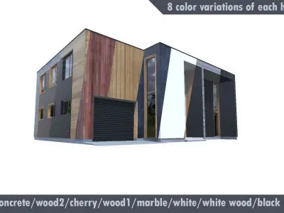 Second Plan Houses Pack Low-poly 3D model