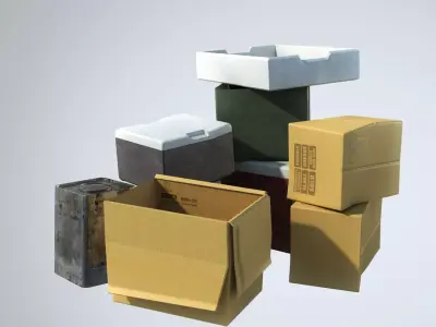 Stylized boxes 3D model