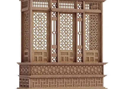 islamic arabic mashraba windows set 580 3D model