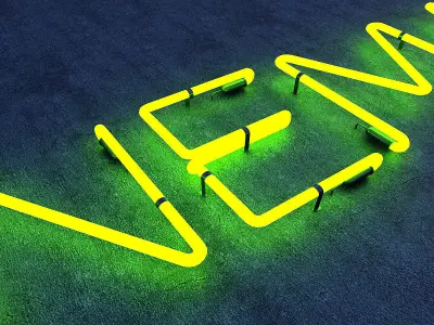 Cinema Neon Sign Low-poly 3D model