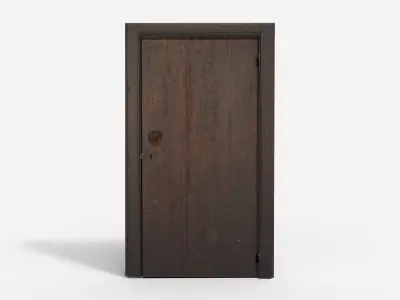Wooden door 2 Low-poly 3D model