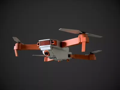 Low Poly Sci-Fi Drone - 3 -  Textured Low-poly 3D model