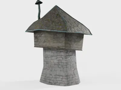 Medieval Fantasy Tower House Low-poly 3D model