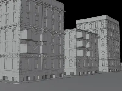 New york buildings Low-poly 3D model