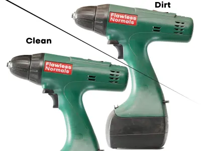 Cordless screwdriver industrial tool yk1 Low-poly 3D model